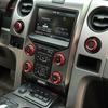 AC CD 4WD Release Mirrors Control Knob Decor Ring for Ford F150 2013-14 Red 8pcs
