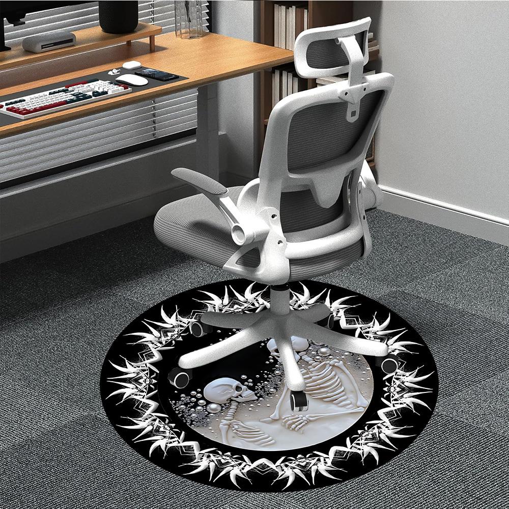 

1pc Skeleton Artwork Chair Carpet for Office Non-Slip, Lightweight, Machine Washable Rug for Office, Room - Holiday Decoryy251016019 80cm by 80cm