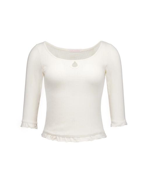 Poeoling Blossom Back-Ribbon Top (Ivory)