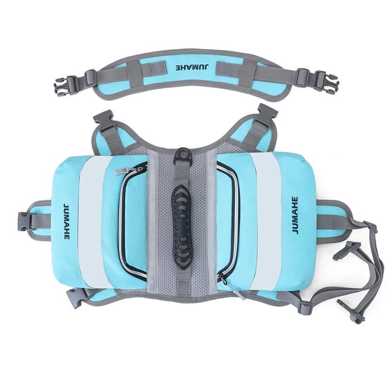 Large Capacity Dog training Backpack Harness Capacity Double Pack Reflective Adjustable Pet Chest Strap training storage collar