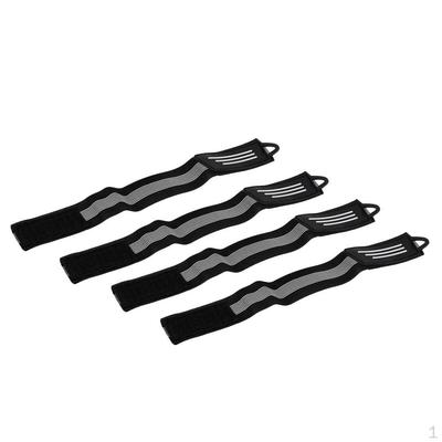 4 Stuks Enkel Beenband Fiets Fietsbroek Band Clip Wrap Zwart