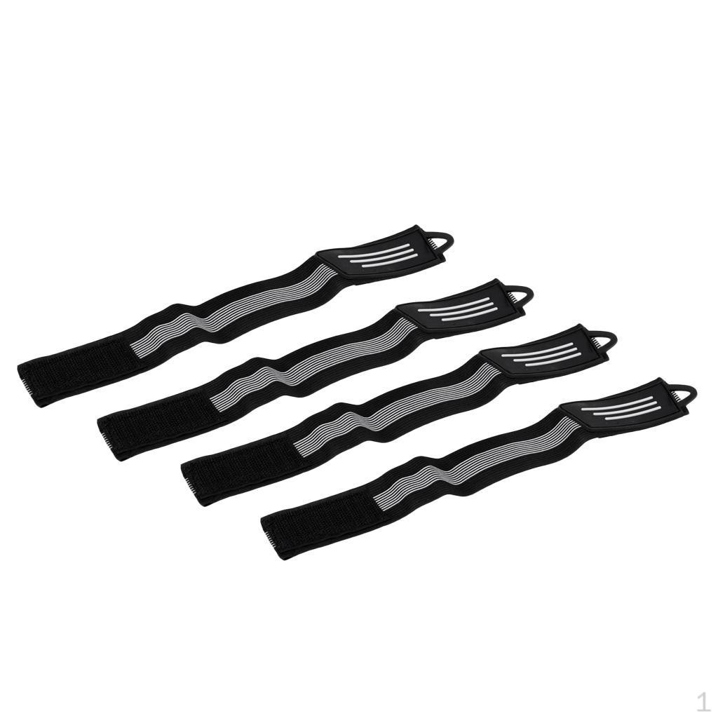 

4 Pcs Ankle Leg Strap Cycling Bike Pants Band Clip Wrap Black