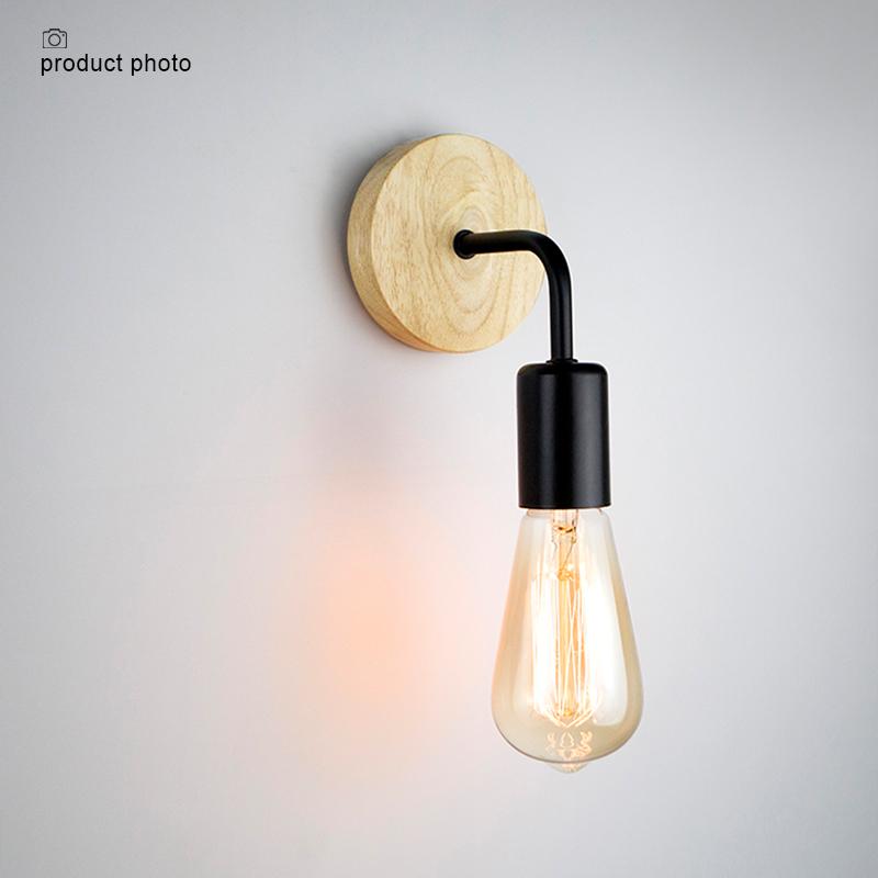 

E27 Винтаж Настенный Светильник Из Пеньковой Веревки Деревянный Настенный Светильник Крытый Комната Лофт Промышленное Бра Прикроватный Светильник Открытый Коридор Стена Bulb not included