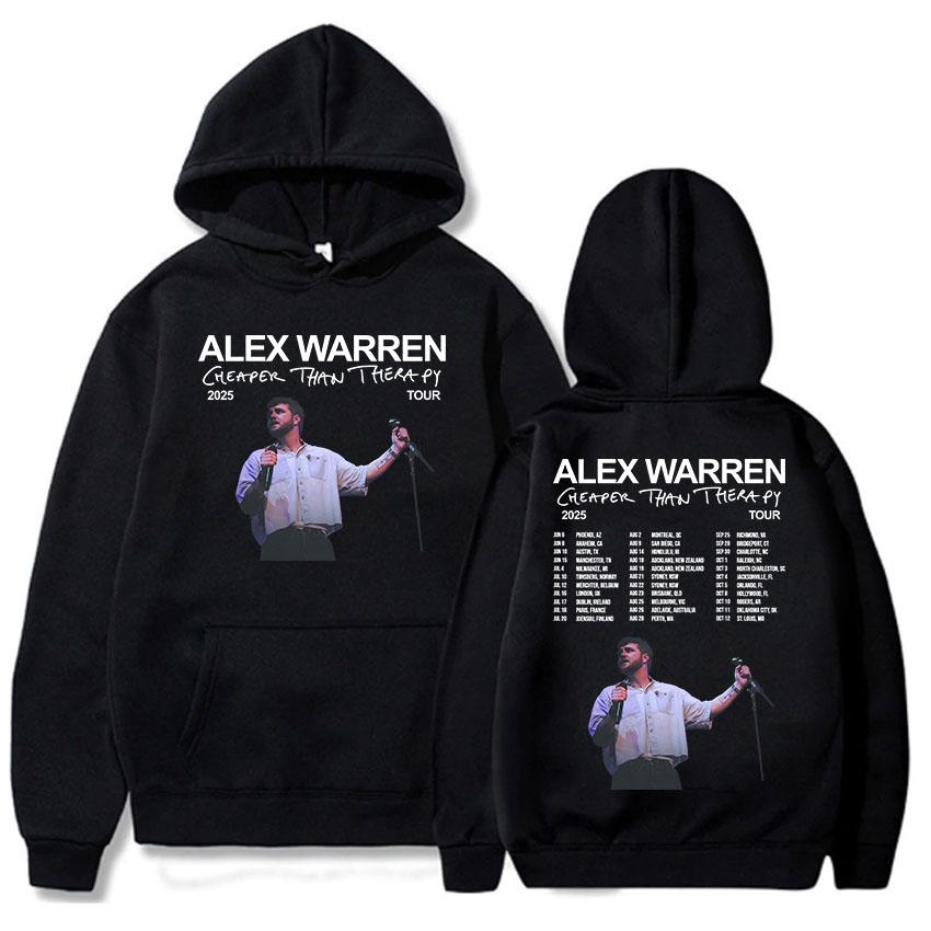 

Cheaper Than Therapy Tour 2025 Hoodies Alex Warren Singer Graphic Sweatshirts Hooded Pullovers Long Sleeve Men Women Sudaderas XS