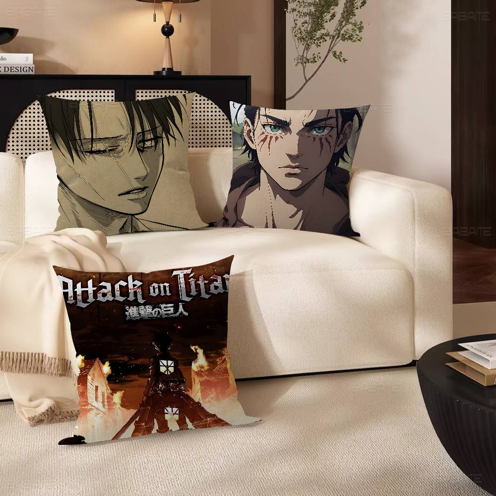 A-Attack O-On T-Titan Levi Ackerman Stitch Lucky Dragon Pillow Cover Sofa Cushion Cover Home Room Decoration Children Gift