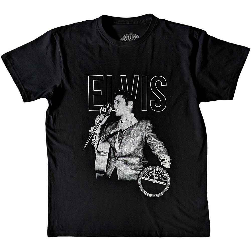 Sun Records Elvis Live Portrait T-Shirt Black New Unisex T-Shirt XL