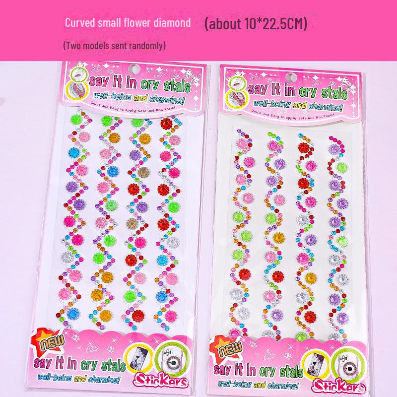 Colorful Cartoon Gem Stickers for Kids - 3D Flash Diamond Decorations for Girls