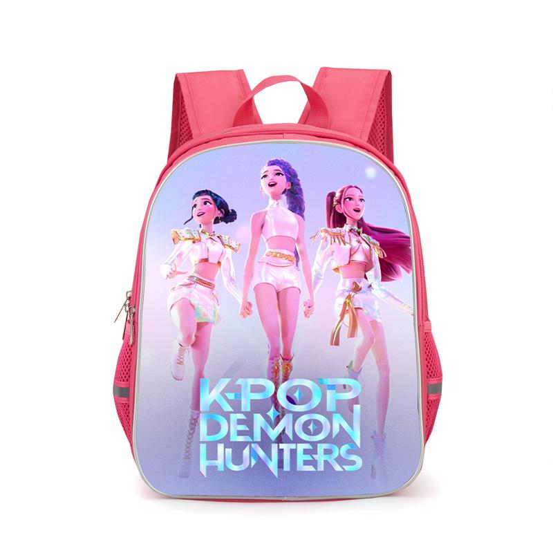 KPop Demon Hunters Kids Large Capacity Layered Backpack Students School Bags for Girls Boys Cartoon Bookbag Travel Backpack