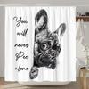 VIKAMA Fun Dog-Print Waterproof Shower Curtain Machine Washable Wet/Dry Separation Bathroom Divider Home Decor