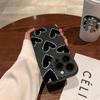 Luxury Black Love Heart Soft Silicone Phone Case For iPhone 15 14 13 12 11 Pro Max Mini XR X XS Max 7 8 Plus Shockproof Cover