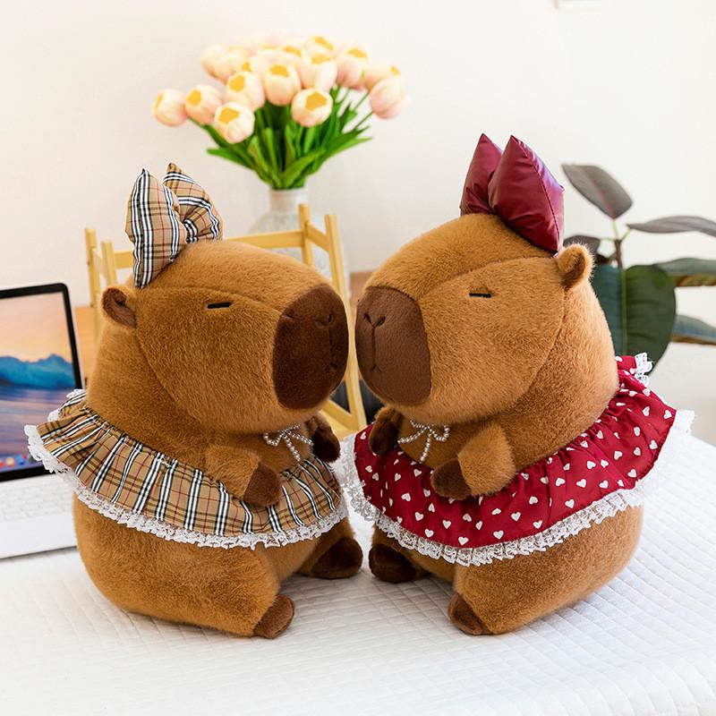 Capybara Bowknot Flower Skirt Design Doll Animal Plush Toy Kids Gift Birthday