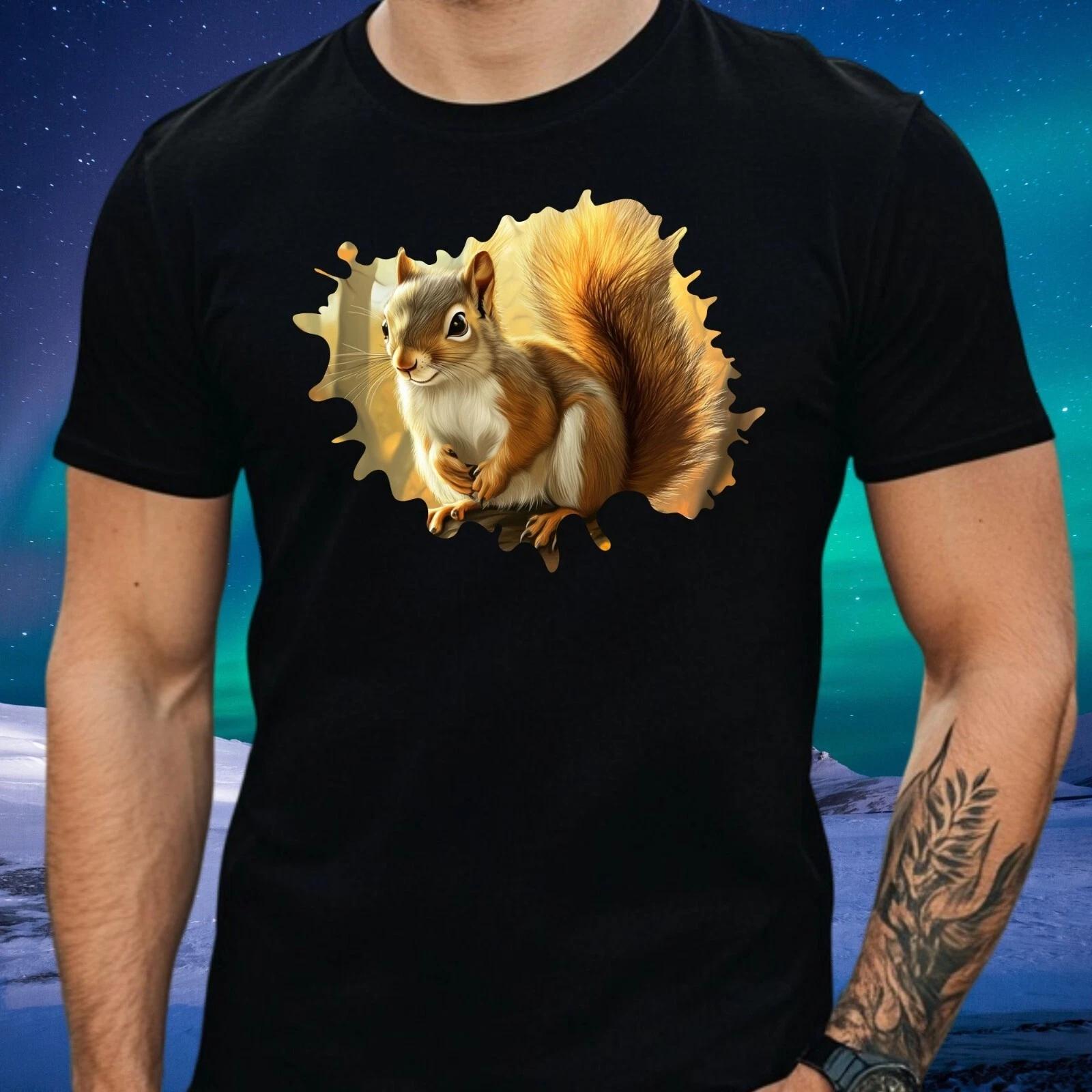 T-Shirt Herren Eichhörnchen Motiv Baumwolle Größe S bis 5XL L