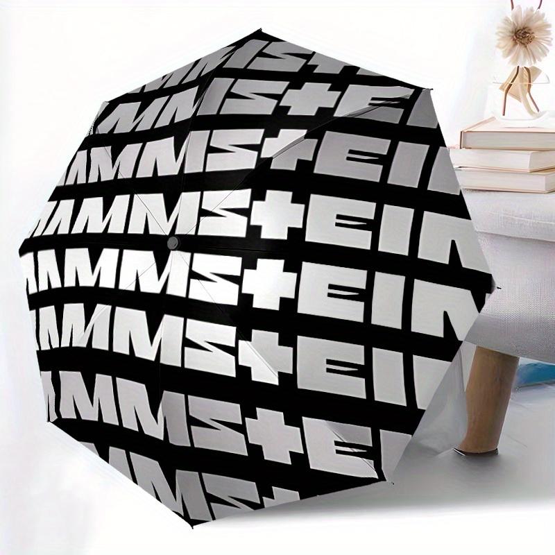 1pc Rammstein Design Automatic Open/Close Umbrella - Compact Travel Umbrella, Perfect Gift for Friends -Intricate Design Umbrella Yy250811093