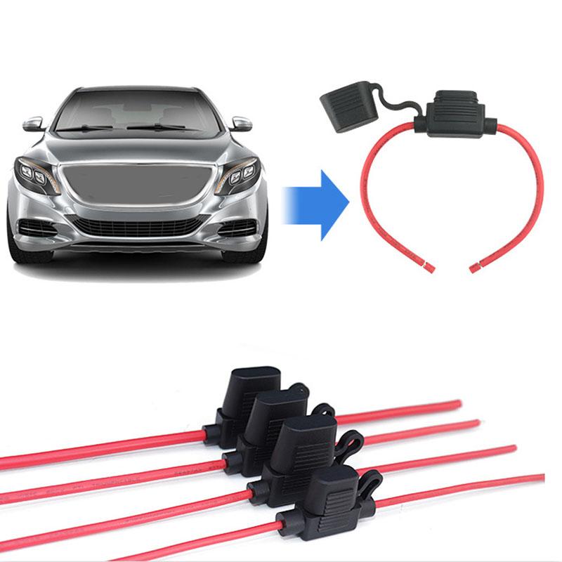 Waterproof Mini Small Medium Auto Fuse Holder 16/14/12/10AWG Car Blade Fuse Wire Cable 10A 20A 30A 50A Fuse Power Socket Fuse Holders1