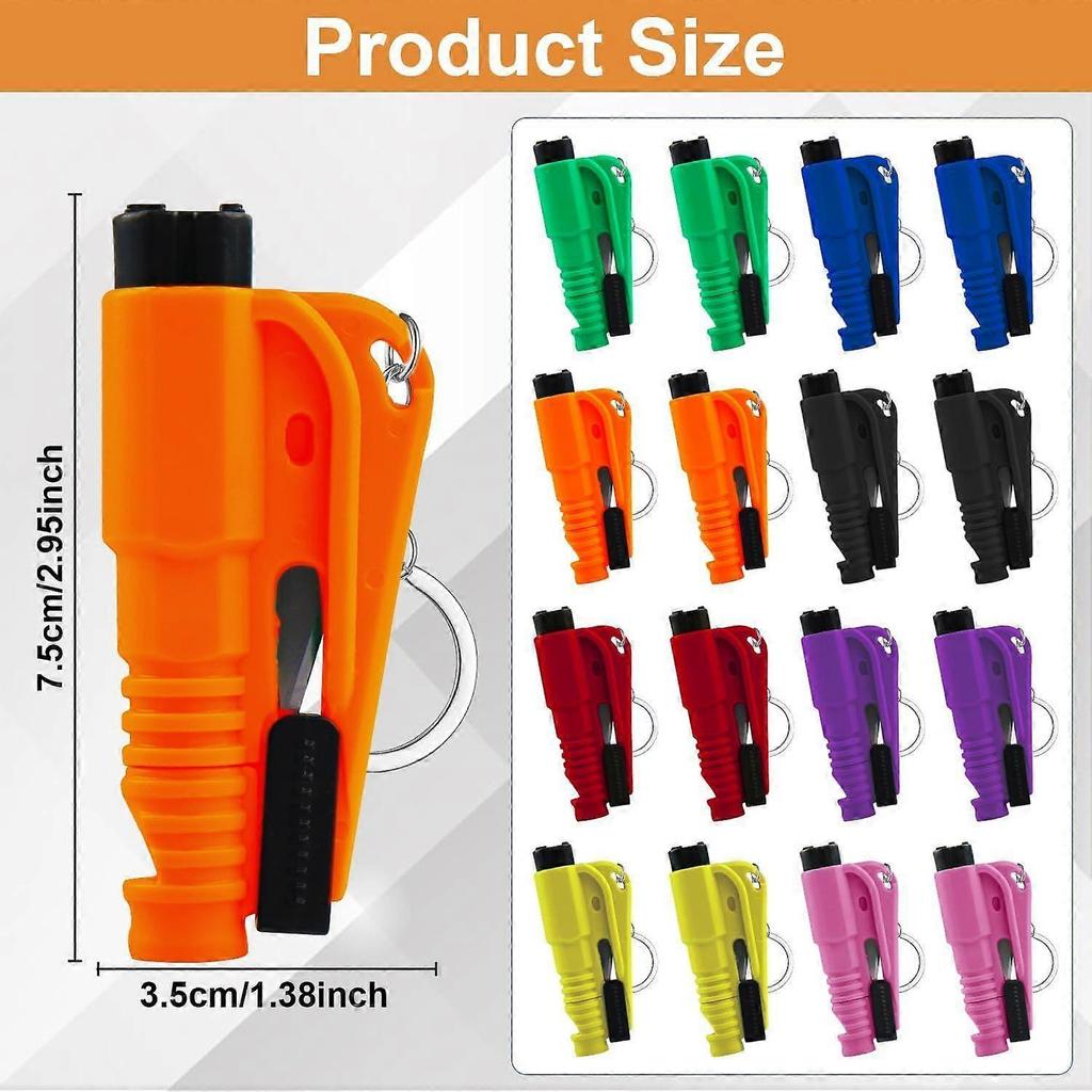 High Quality Brand New 16Pcs Car Window Breaker Key Chains, Portable 3 In 1