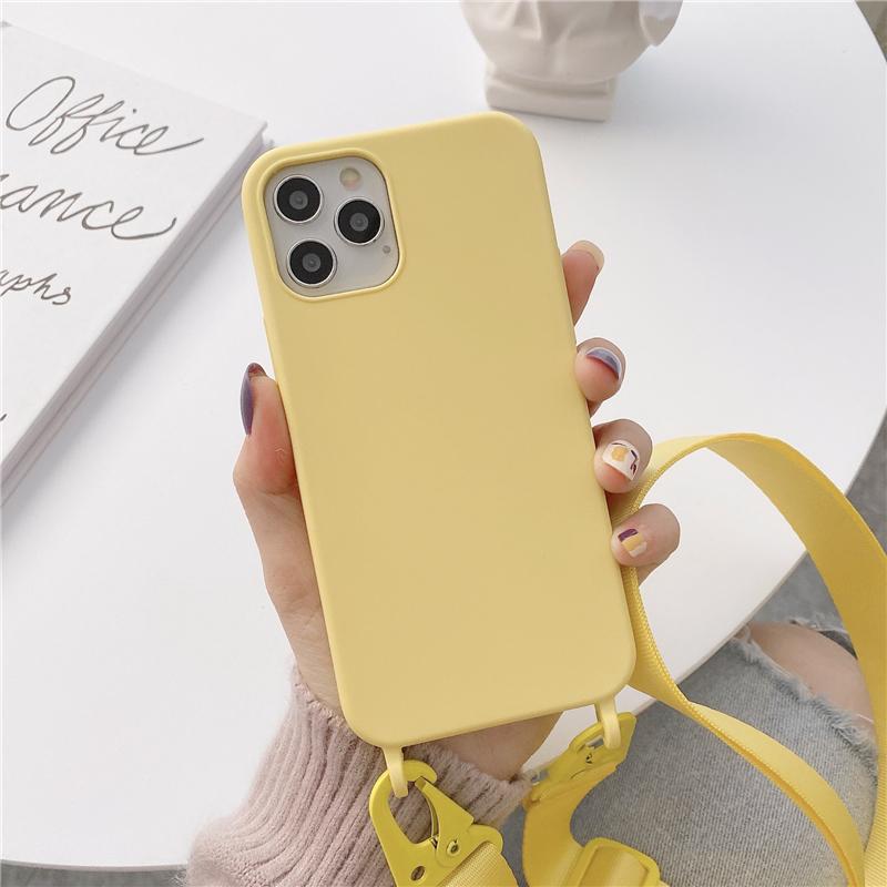 Lanyard Phone Case Soft Silicone Crossbody Strap Mobile Phone Case for iPhone 14 Pro Max SE Soft Phone Case