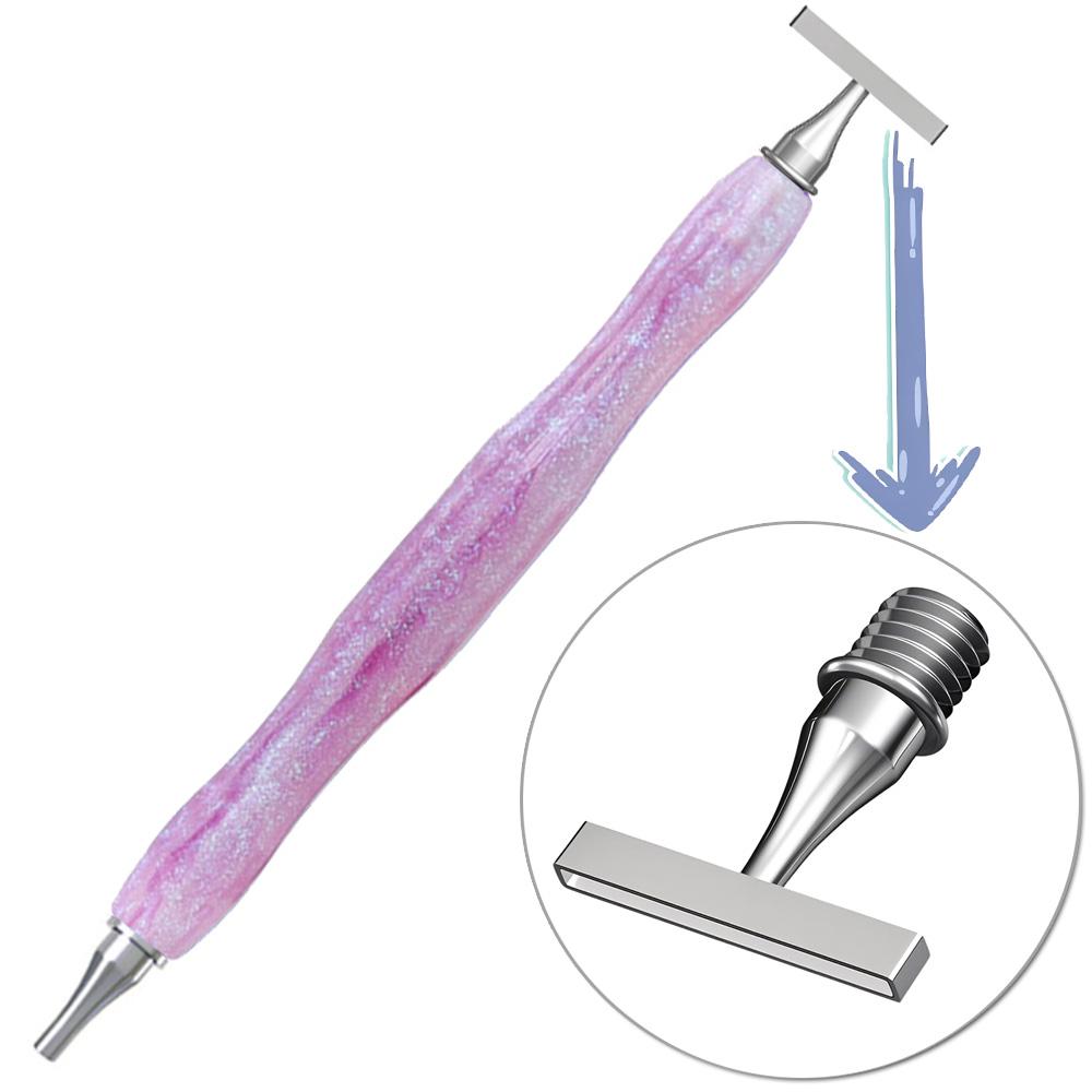 Ergonomické pero s bodcovým hrotem na malování diamantů z pryskyřice, tenký závitový hrot z nerezové oceli, vhodné pro nástroj na malování diamantů 5D