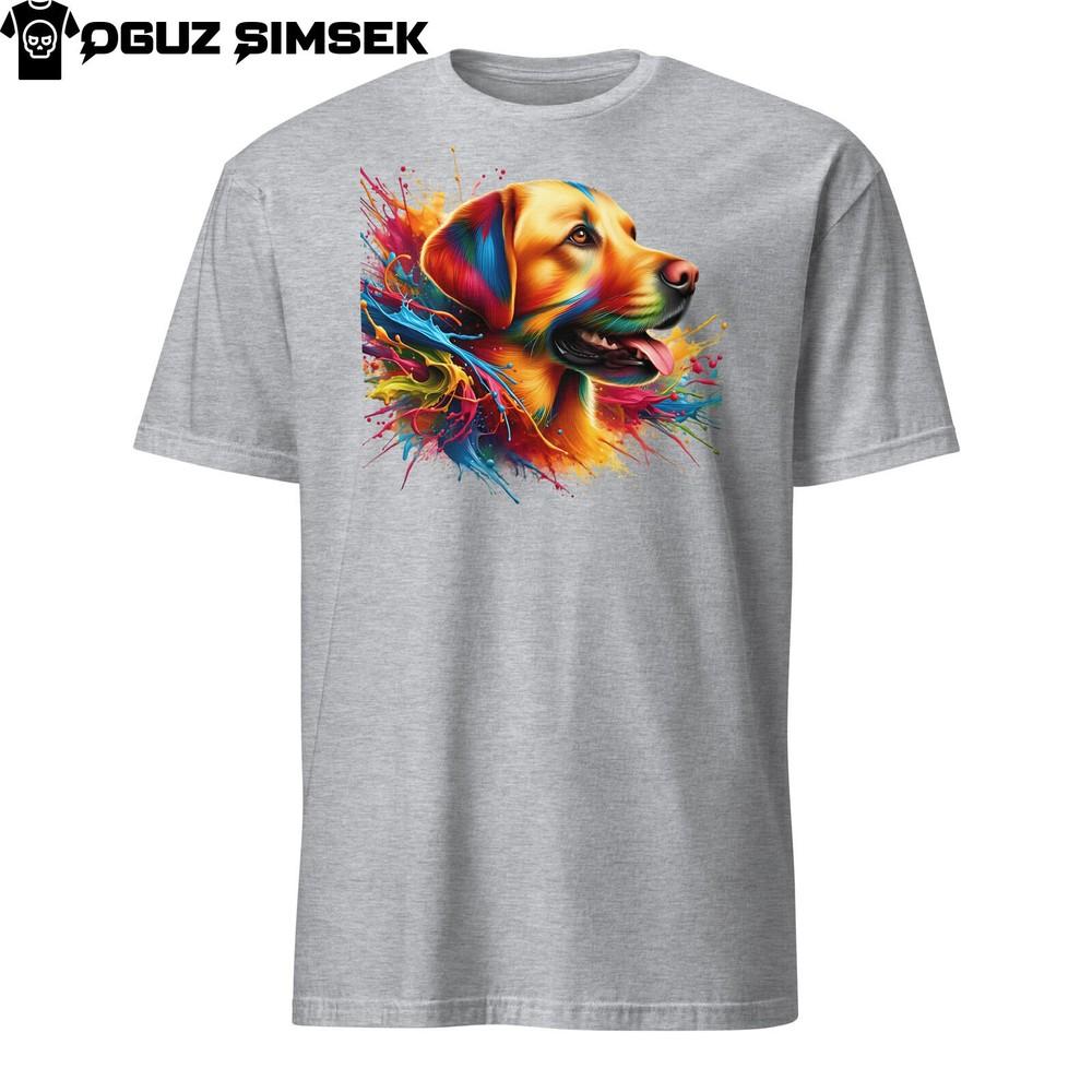 

Красочная унисекс футболка с лабрадором | Уникальный дизайн с брызгами краски 3XL