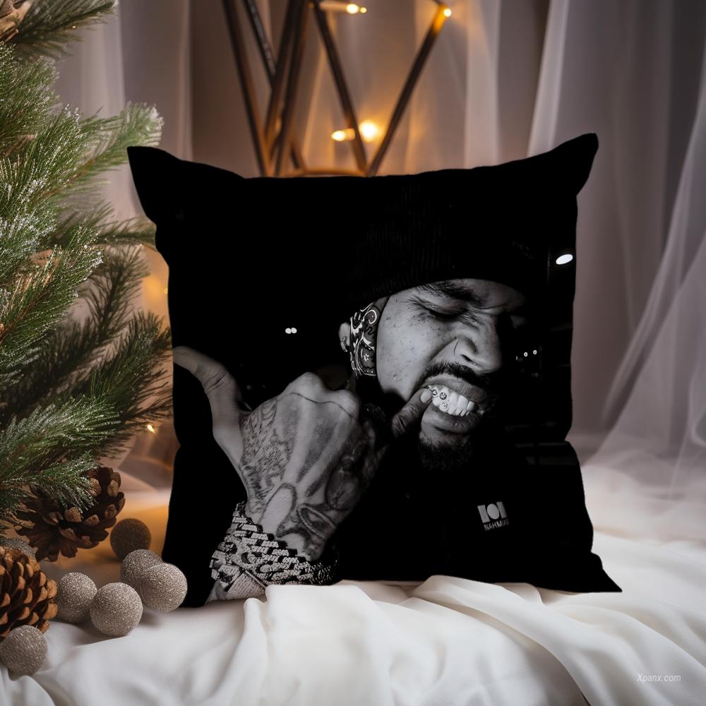 Hot C-Chris Brown Cushion Cover Premium Comfort Reversible Pillow Cove -Two in One Design for Any Room & Car Interior