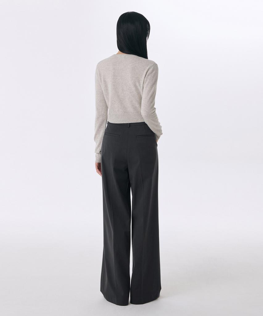 MUSINSA STANDARD WOMAN Women'S Heavyweight Brushed Deep Tuck Wide Slacks [Gray]