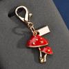 Exquisite High-End Strawberry Mushroom Keychains For Women Bag Pendant Charm Car Keyring Jewelry Gift Decoration Accessories