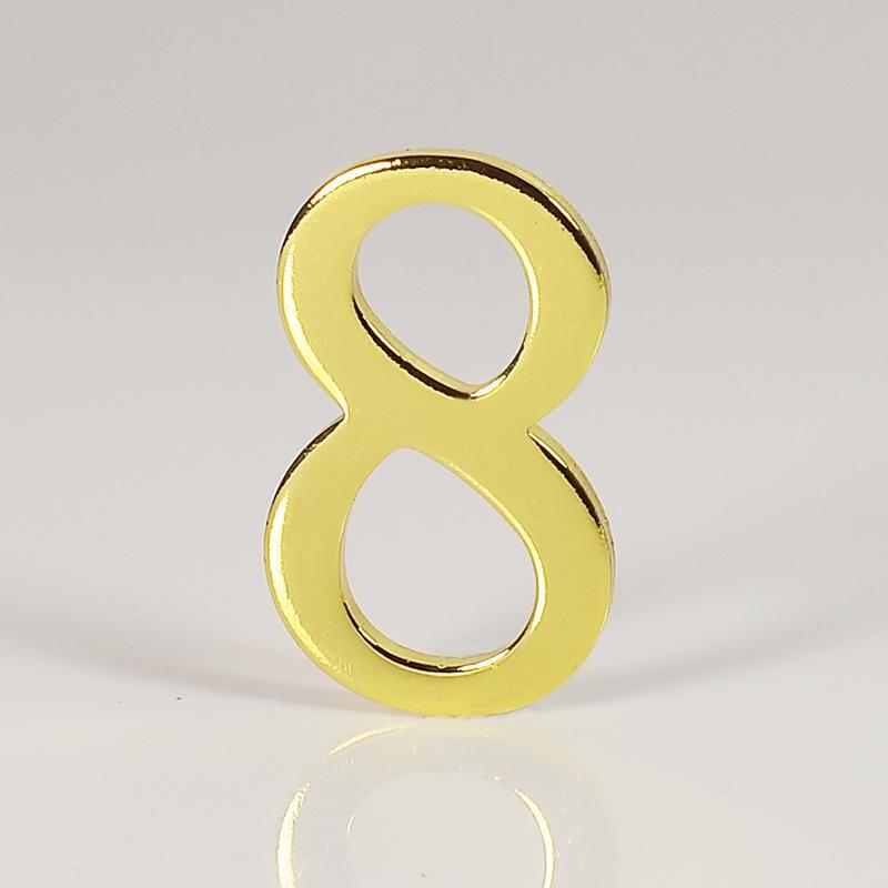D-Shaped Imitation Gold Metal Address Number Plate