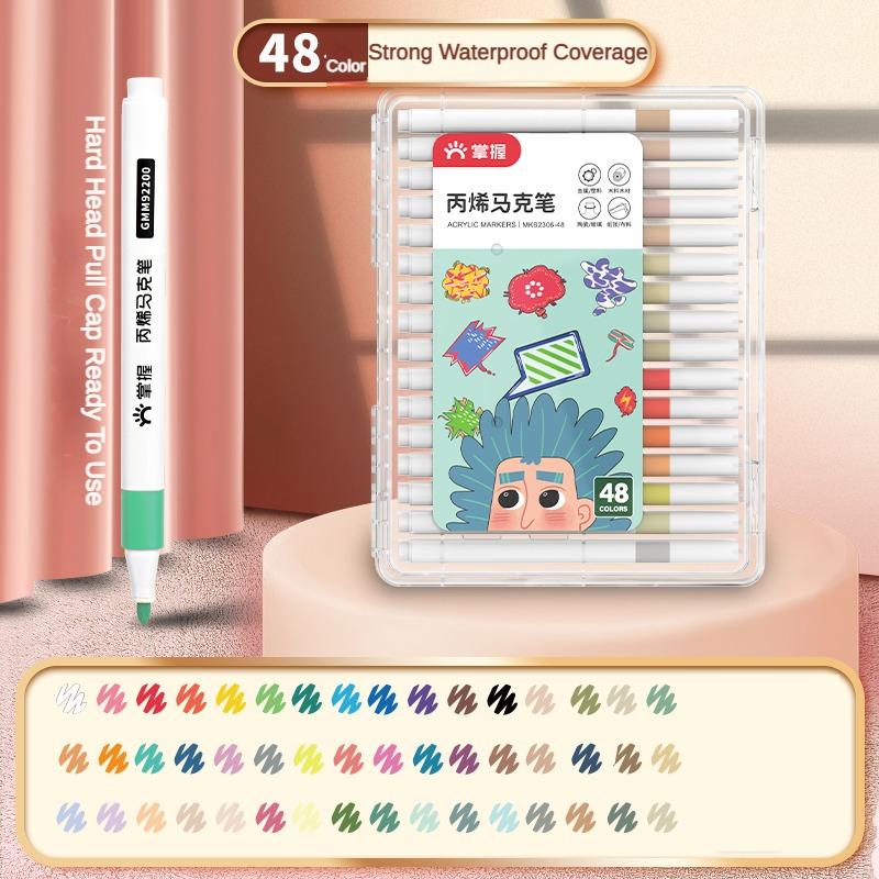 

12/24/36/48/60 цветов, мягкие/жесткие акриловые маркеры, непрозрачный цветной маркер для рисования граффити, корейские канцелярские принадлежности, школьные принадлежности