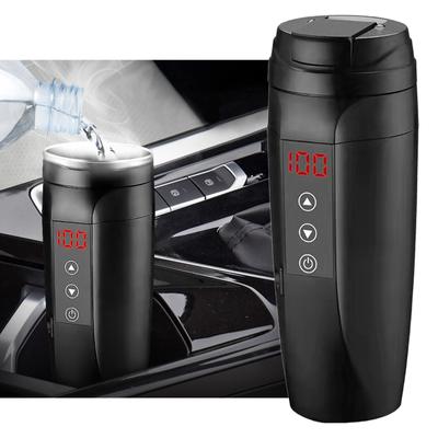 450ml Car Travel Kettle Portable Car Heating Cup Boiler Heater 12V/24V 304 Stainless Steel Water Warmer Bottle for Travel Mug