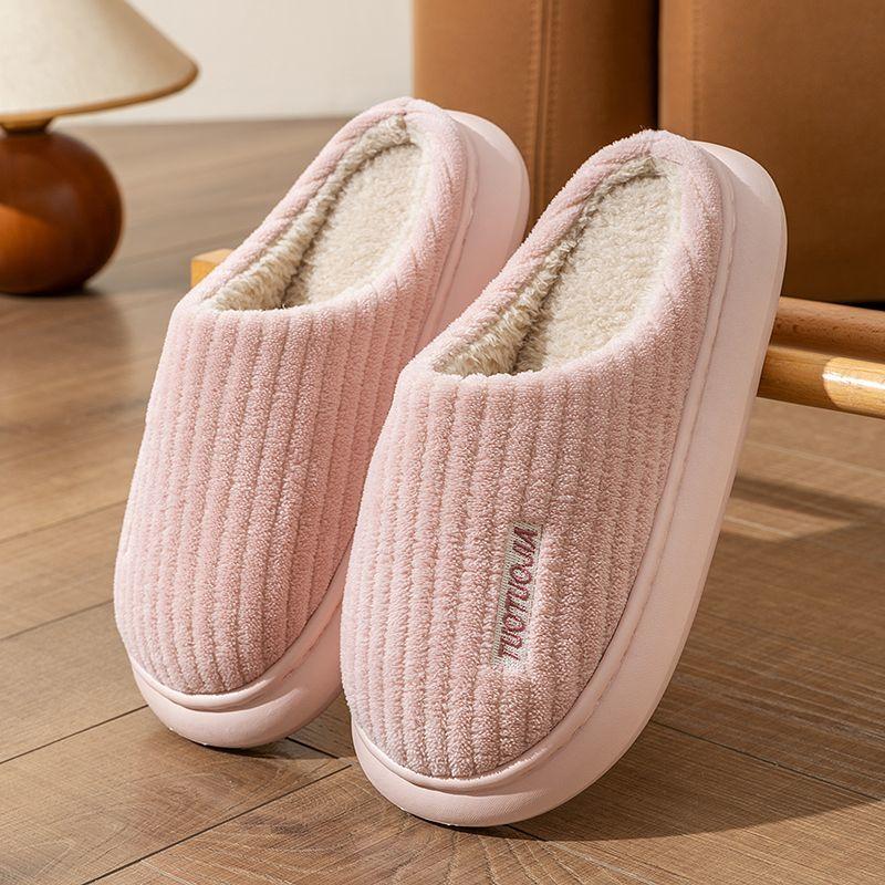 Thick-soled Cotton Slippers Women Soft Slippers for Autumn and Winter Home Couples Indoor Warmth Cotton Slippers