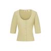 Levis Solid Color Round Neck Ribbed Slim Fit Knitted Cardigan Women Cardigans Green A4769-0003