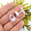 Morganite Gemstone 925 Sterling Silver Handmade Cufflinks 0.66" Jewelry For Men CL-6-14