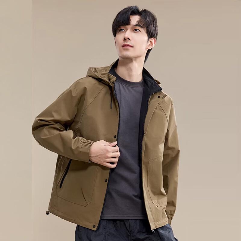 Xuezhongfei Men s Detachable Hood Outdoor Work Jacket 3XL