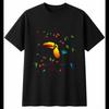 Colourful Toucan with Roses Bird Mens T-Shirt Black 100% Cotton Wildlife Printed