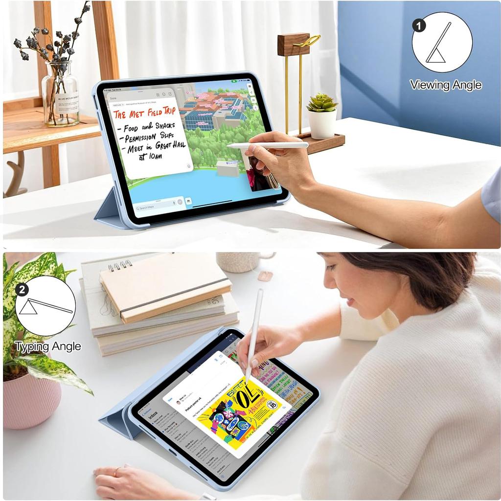 For Samsung Galaxy Tab S10/S10 FE 11'' 10.9'' SM-X720 SM-X520 Tri-fold Flip Case Magnetic Stand PU Leather Protective Cover