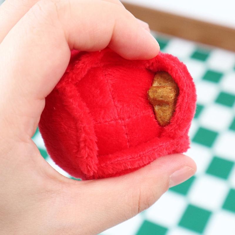 Stuffed Dog Toy Squeak Rose Flower Plush Chew Toy for Small and Dogs