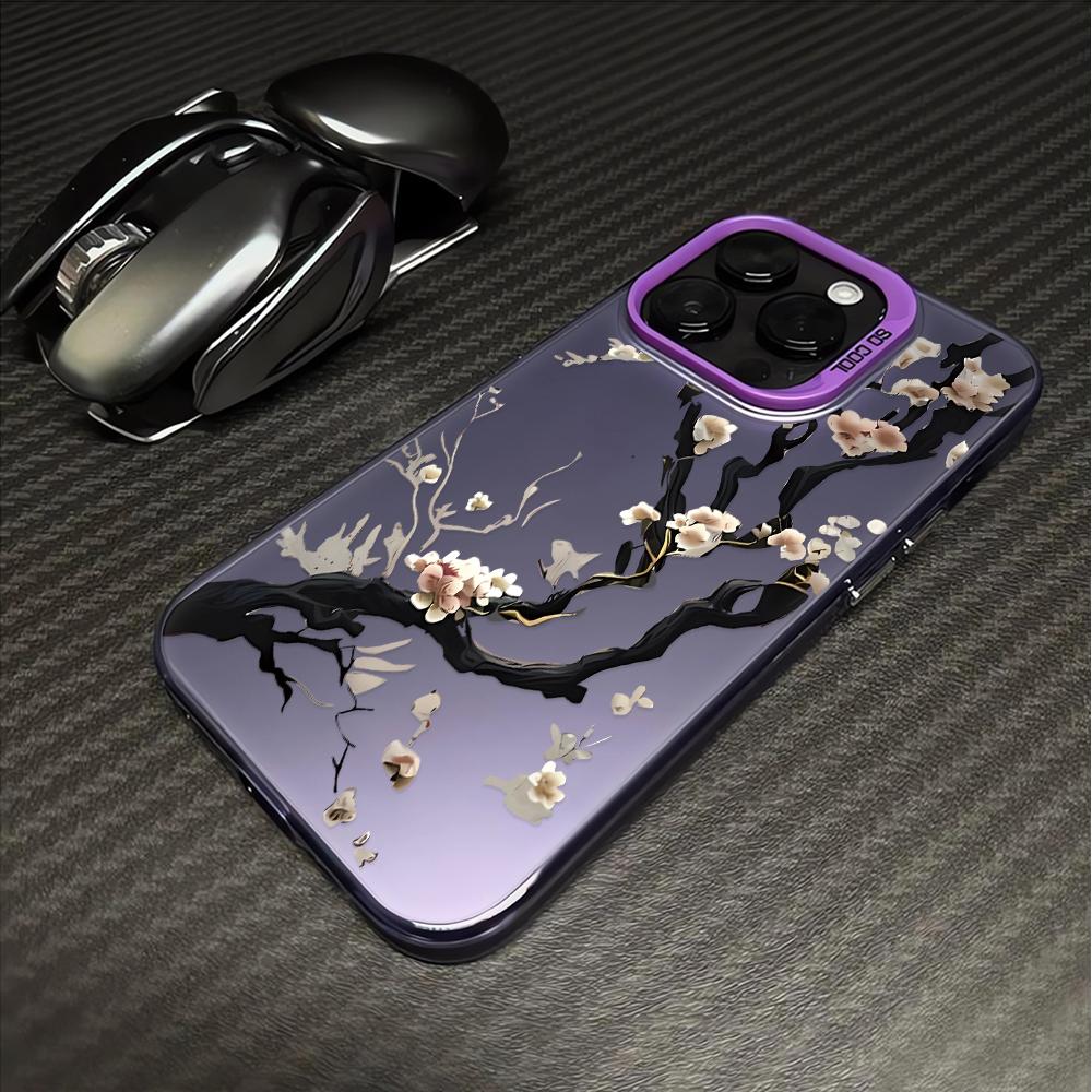 Chinese Plum Blossoms Phone Case For IPhone 17 17e 16 15 14 Pro Max 13 12 11 Air Protective Cover Hard PC Sturdy Coque Cover