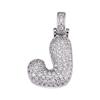 Cross Hip Hop Copper Zircon 26-Letter Pendant Necklace