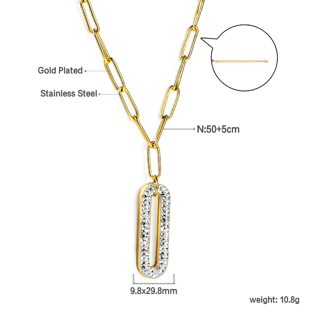 Cross-Border INS Women's Stainless Steel Sweater Chain Necklace Bamboo Chain European American Niche Design Fashionable Light