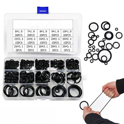 200 ks/KRABICE O-kroužek Gumové Těsnění Těsnicí Kroužek Sada Nitrilová Guma Vysokotlaké O-kroužky NBR Těsnicí Elastická Páska O Gumové Kroužky Sada