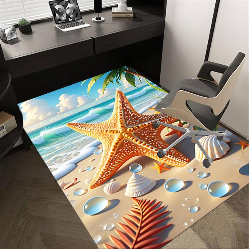

1PC Starfish Beach Extra Large Non-Slip Floor carpet, Office, family, bedroom, Studio - Large Area Rug,Longlasting Material-K0340 60cm by 90cm