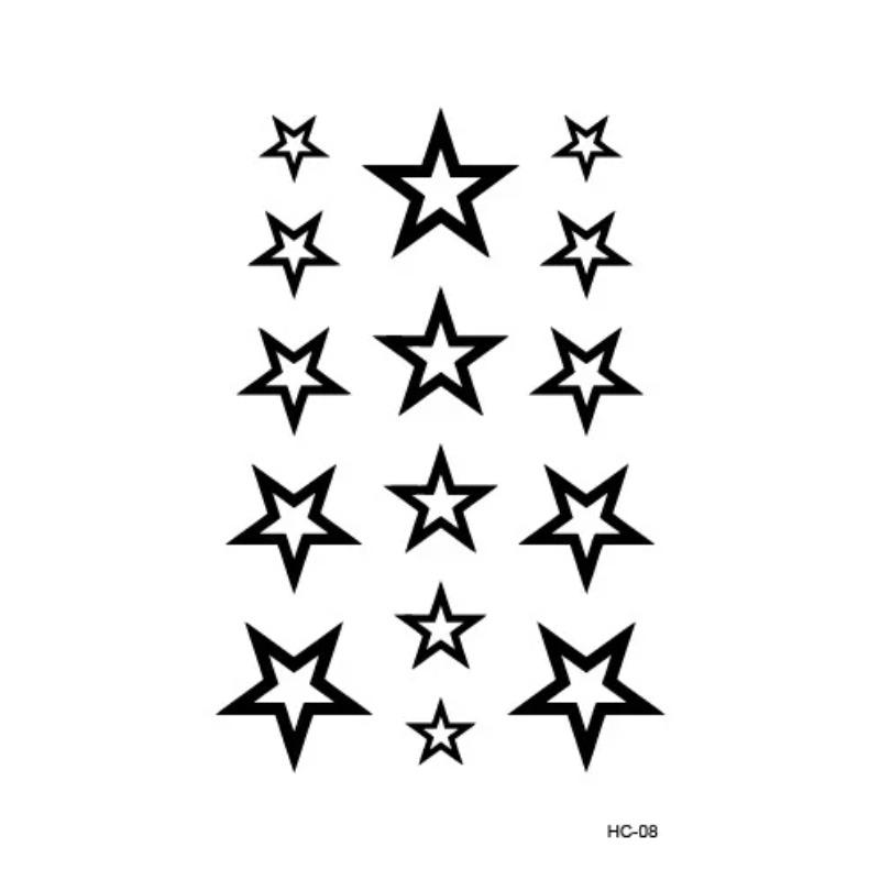 

Tattoo Sticker Body Makeup Flame Finger Waterproof Temporary Tattoos Black Square Rose Flower Art Flash Fake Tattoos