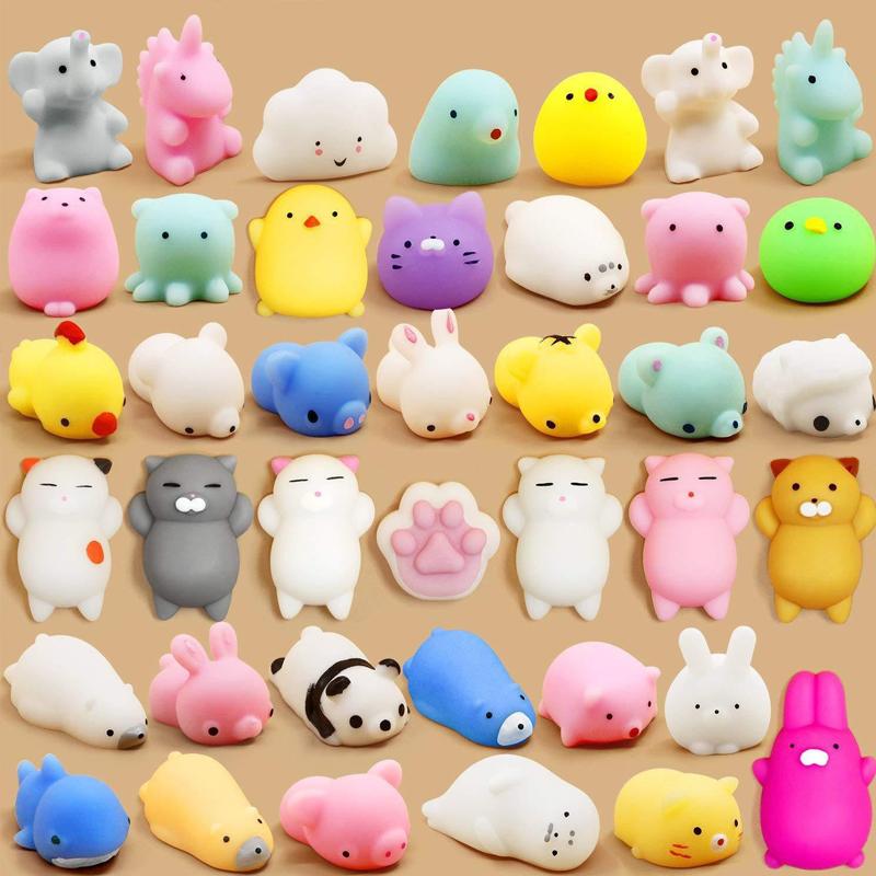 30PCS Mochi Squishy Kawaii Animal Stress Relief Squeeze Toy Party Favor For Kids Regalos Para Cumpleaños Infantil Invitados