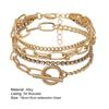 5 sztuk bransoletek damskich wielowarstwowa biżuteria łańcuchowa regulowane bransoletki z cyrkonii na imprezę