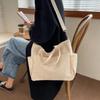 Ins Lazy Wind Canvas Big Bag,  Korean Version Of The Single Shoulder Crossbody Bag Female Simple Literary Solid Color
