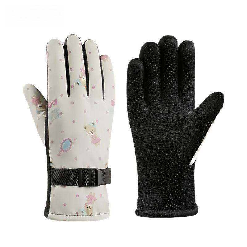 Ladies Warm and Velvet Touch Screen Anti Cold Riding and Skiing Gloves, Waterproof, Windproof and Anti Cold