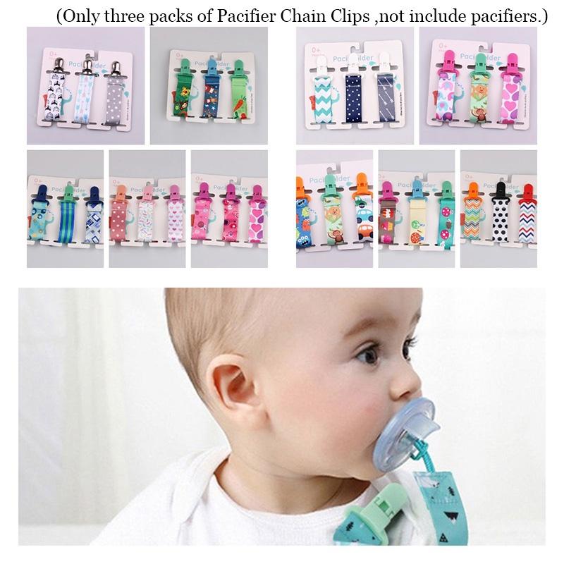 Ins Style Thickened Baby Pacifier Chain Set, 3-pack With Teething Toys