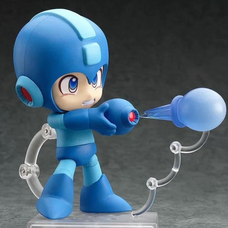 10cm Q-Version Mega Man Rockman Nendoroid 556 Chibi Actionfigur Austauschbarer Armkanone Anime Modell Spielzeug Sammlerstücke Geschenke