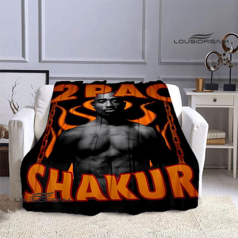 Hip-hop 2PAC Printed Blanket Picnic Blanket Warm Blankets Outdoor Blanket Home Bed Linings Blankets for Beds Birthday Gift