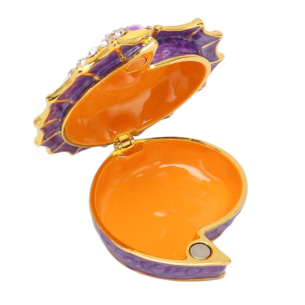 Conch Jewelry Box Vintage Luxury Decorative Hand Painted Crystal Trinket Jewelry Boxes for Ring