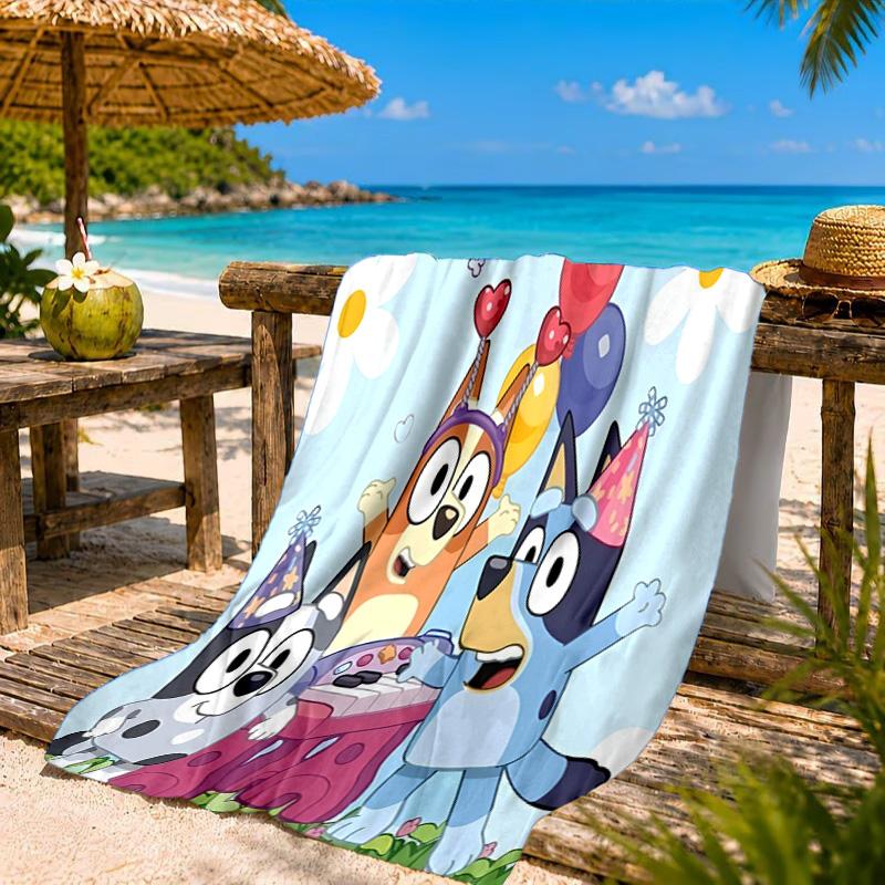 Bluey Friends Adventure Beach Towel, Quick-drying, Easy to Care for, Suitable for Both Fitness and Beach Vacations,Sports Essential